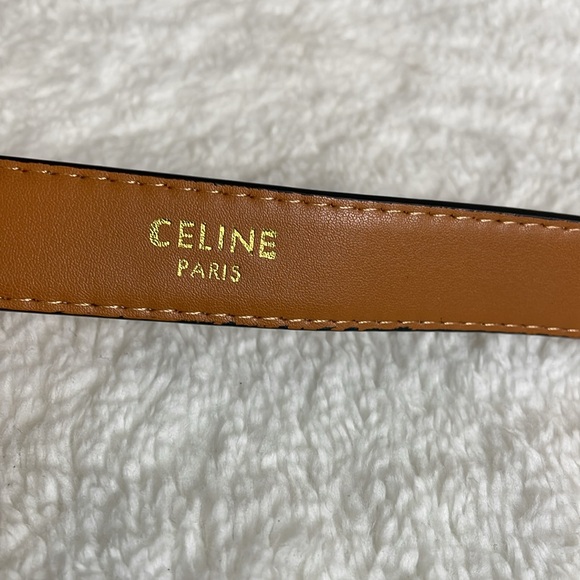 Celine Paris Triomphe Classic Soft Smooth Brown Leather Womens 110 Made In Italy - Picture 7 of 8